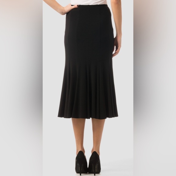 Joseph Ribkoff Black A Line Midi Skirt, Fitted Waist With Elegant Pleats, US 8 - Picture 3 of 13